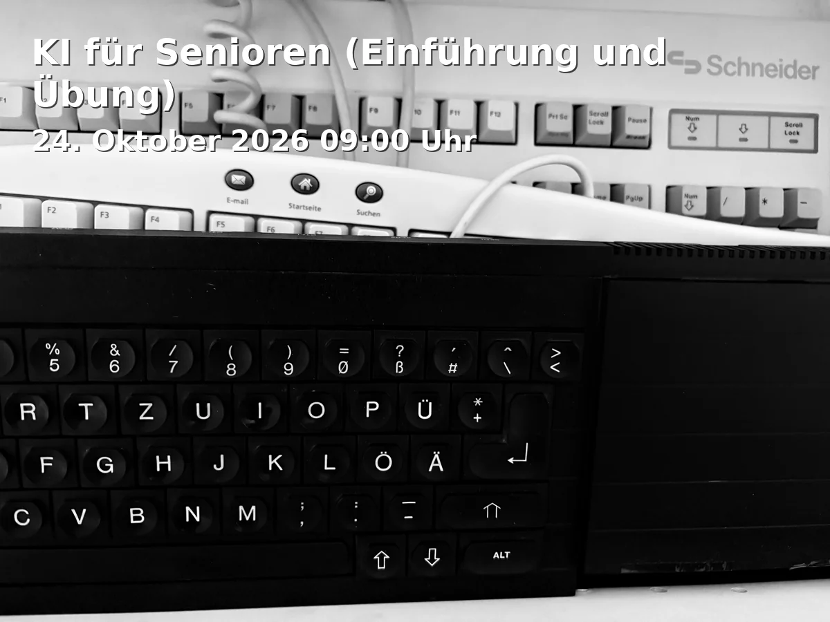 Event: KI für Senioren (Einführung und Übung) in vhs Erlangen - Egloffstein'sches Palais, Friedrichstr. 17, 91054 Erlangen on 24. Oktober 2026