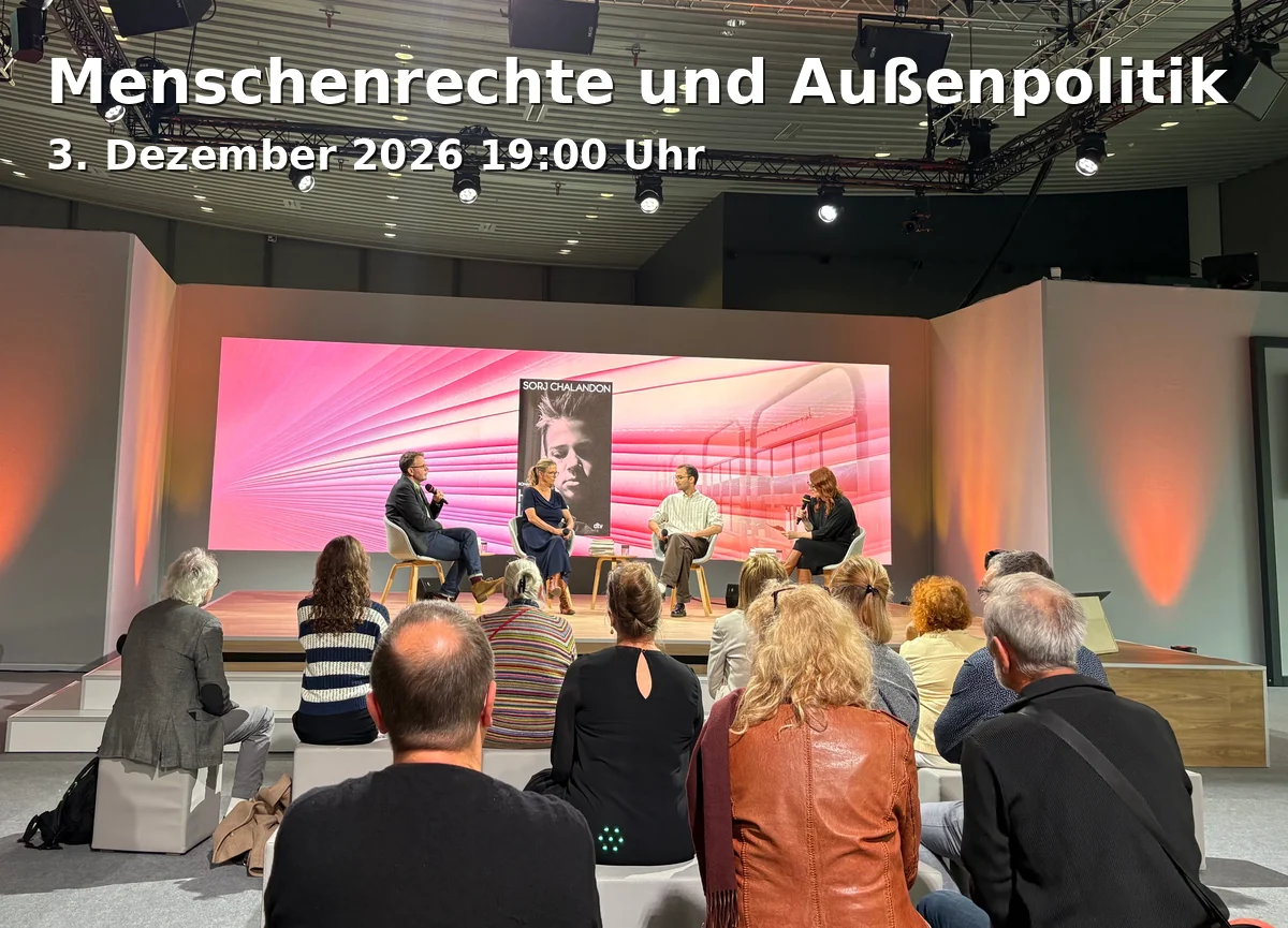 Event: Menschenrechte und Außenpolitik in vhs Fürth, Hirschenstraße 27/29, 90762 Fürth on 3. Dezember 2026