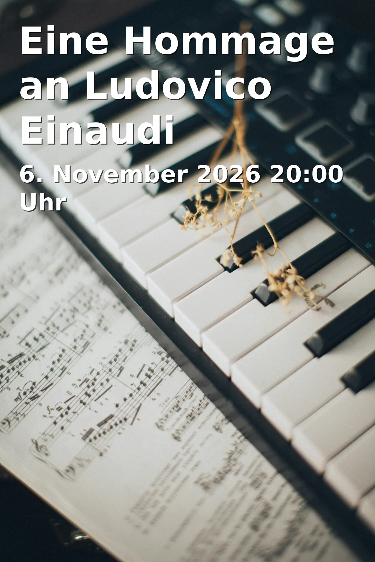 Event: Eine Hommage an Ludovico Einaudi in Kunstpalast Düsseldorf, Ehrenhof 4-5, 40479 Düsseldorf on 6. November 2026