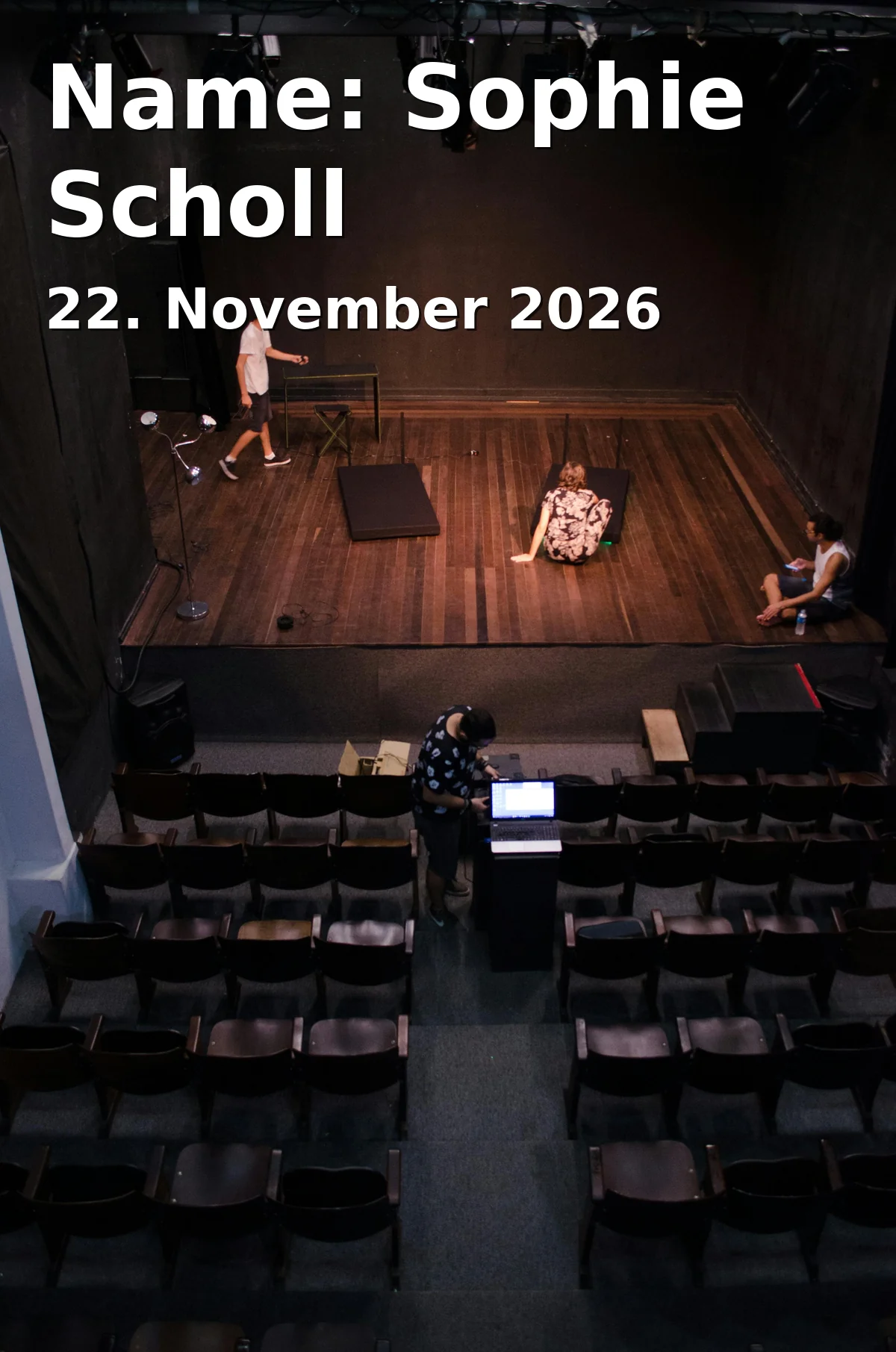 Event: Name: Sophie Scholl in Theater Lübeck – Studio, k.A., Lübeck on 22. November 2026