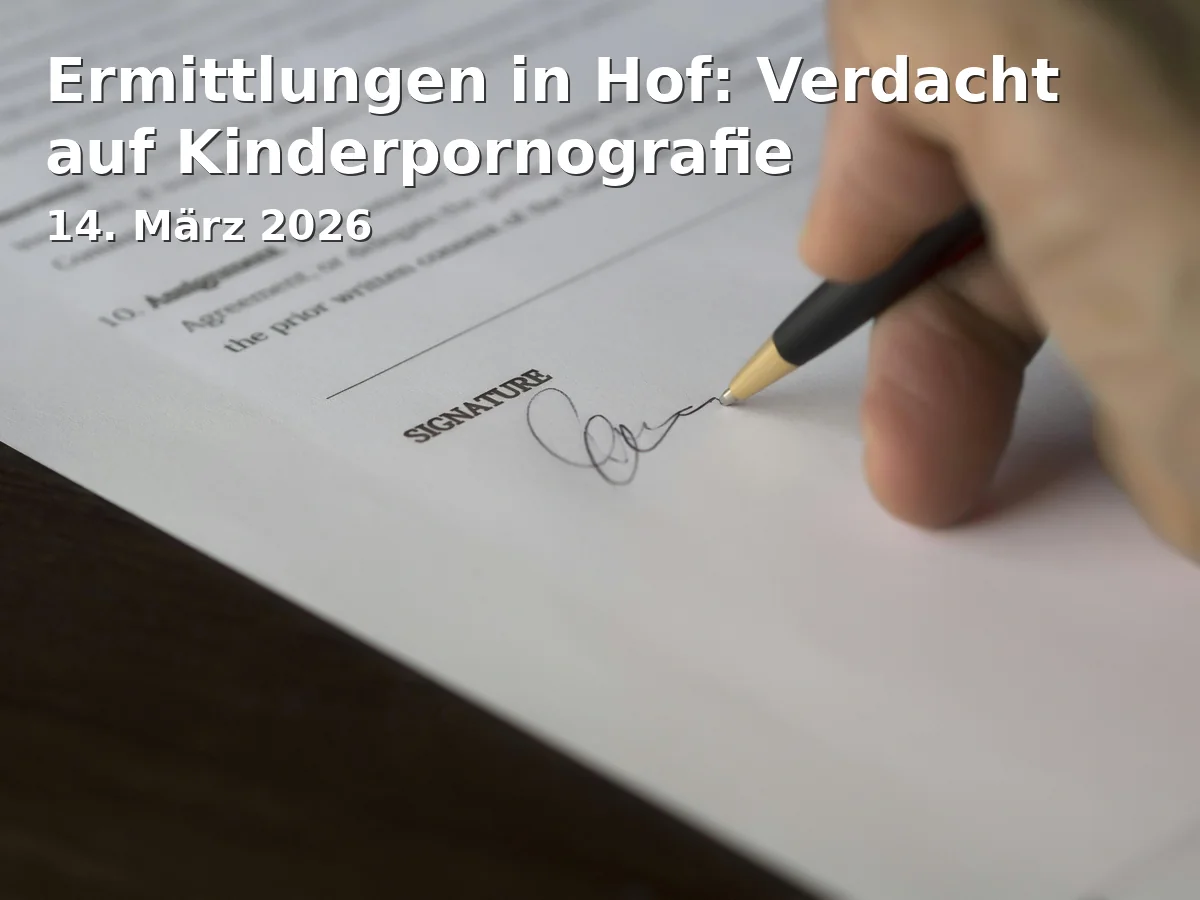 Event: Investigations in Hof: Suspicion of Child Pornography