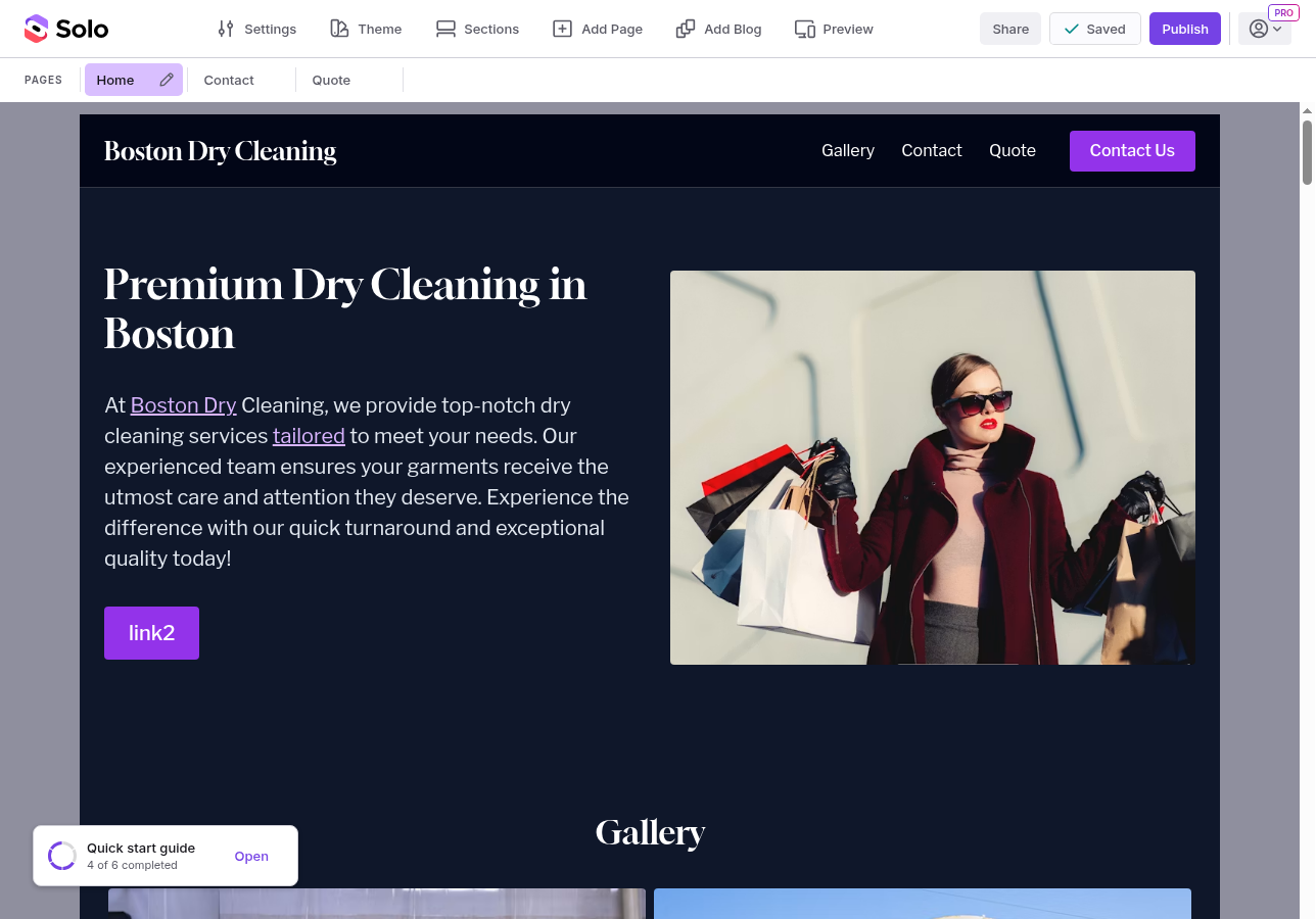 The Solo Designer with pages sidebar and toolbar