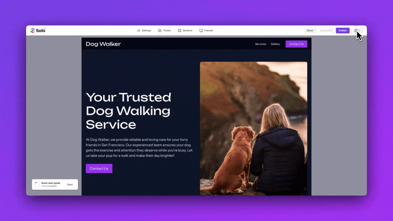 Animated walkthrough showing how to delete your account
