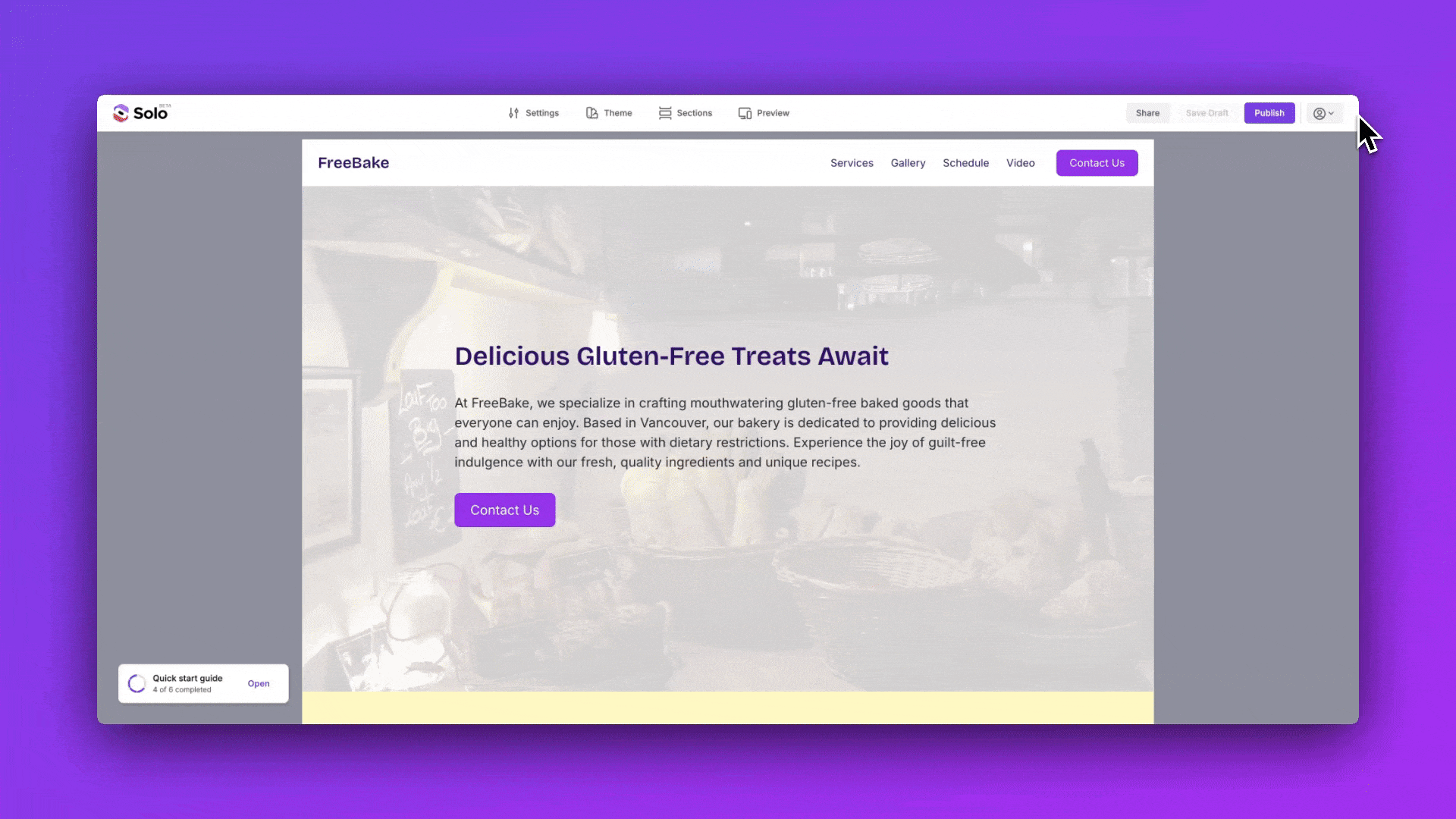 Animated walkthrough showing how to find and copy your website link