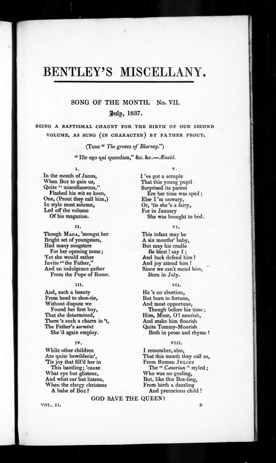 Bentley's Miscellany, Vol. II, No. 7