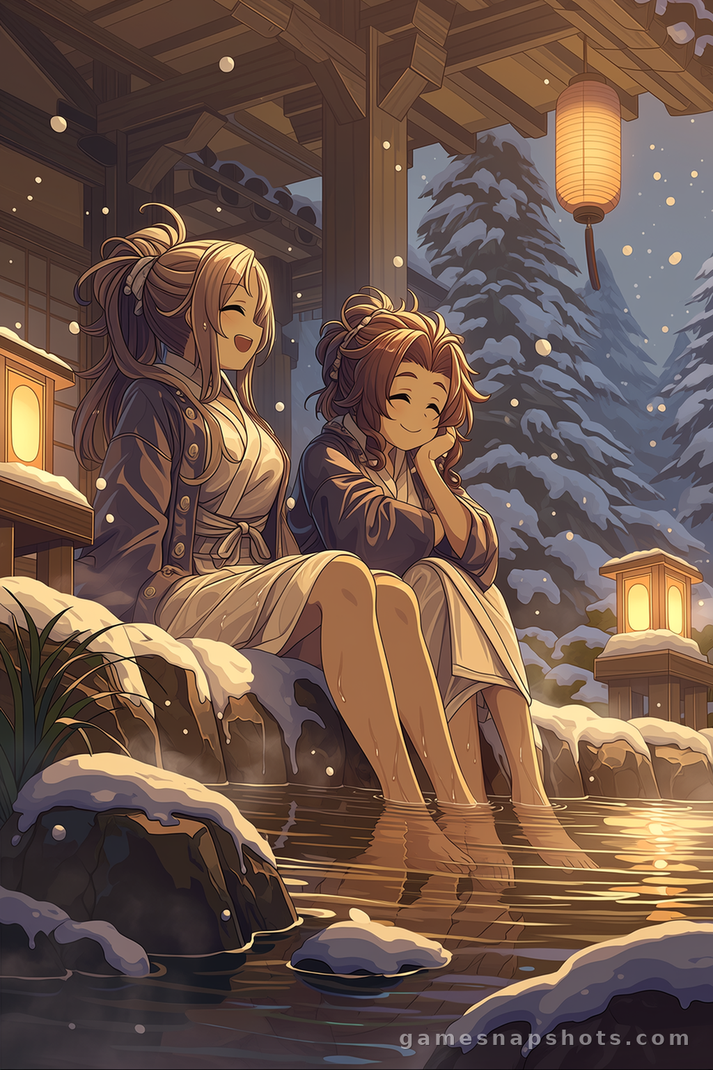 雪中温泉
