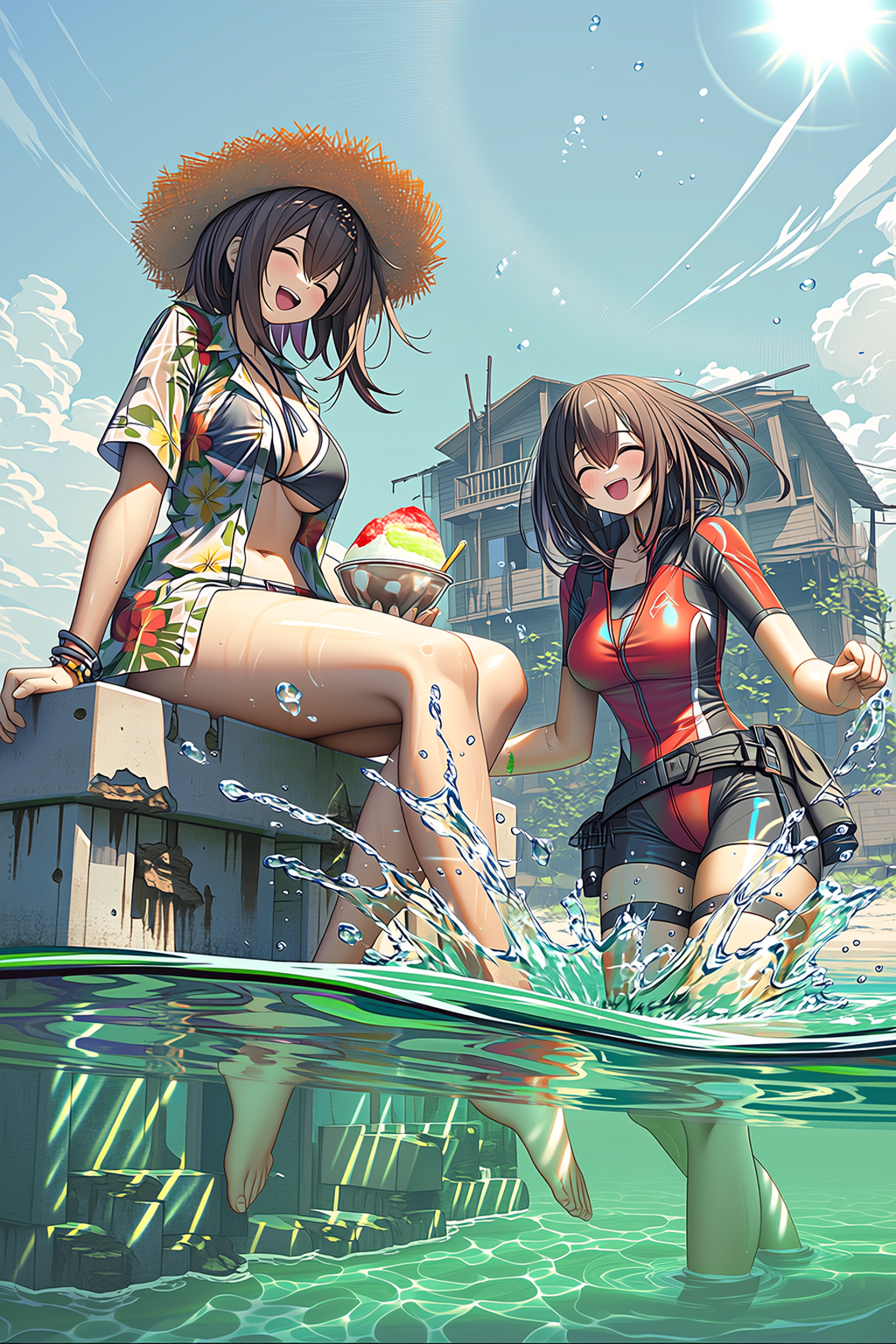 夏日廢墟海灘