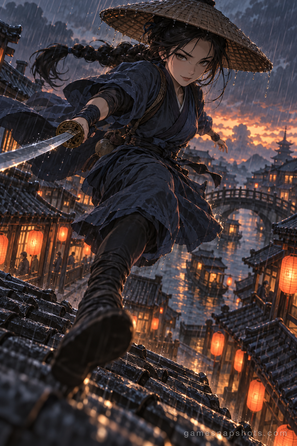 Rooftops in the Rain