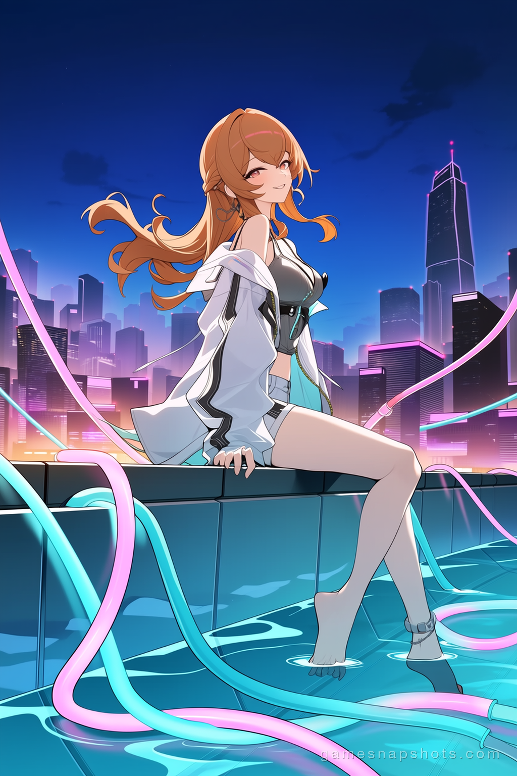 霓虹泳池边