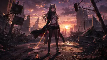 Texas — Lone Wolf at Dusk — Arknights