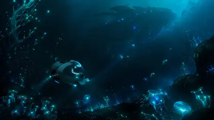 Subnautica 2 — Seamoth in Bioluminescent Abyss — Subnautica 2