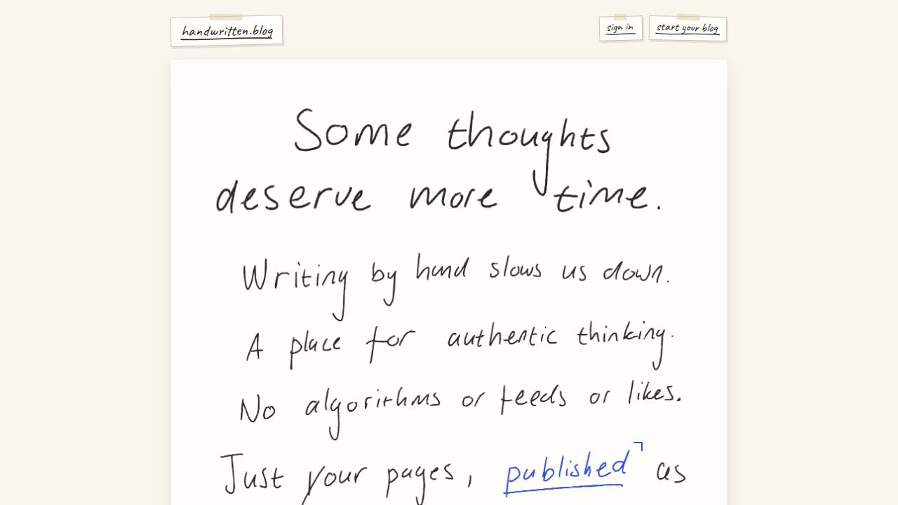 A Handwritten Blogging Platform 1