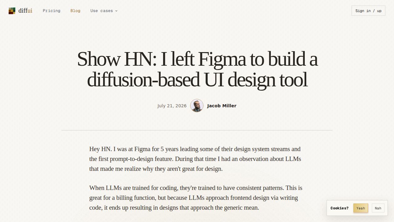 I left Figma to build a diffusion-based 1