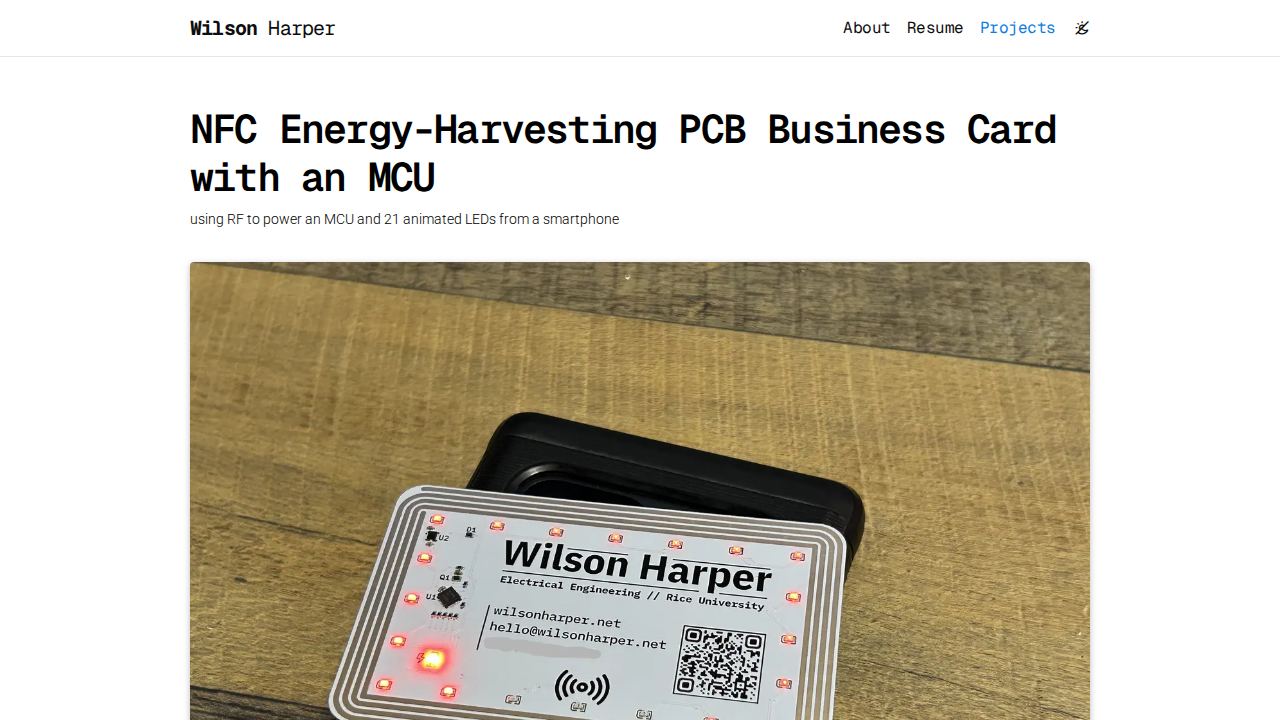 NFC Energy-Harvesting PCB Business Card with an MCU 1