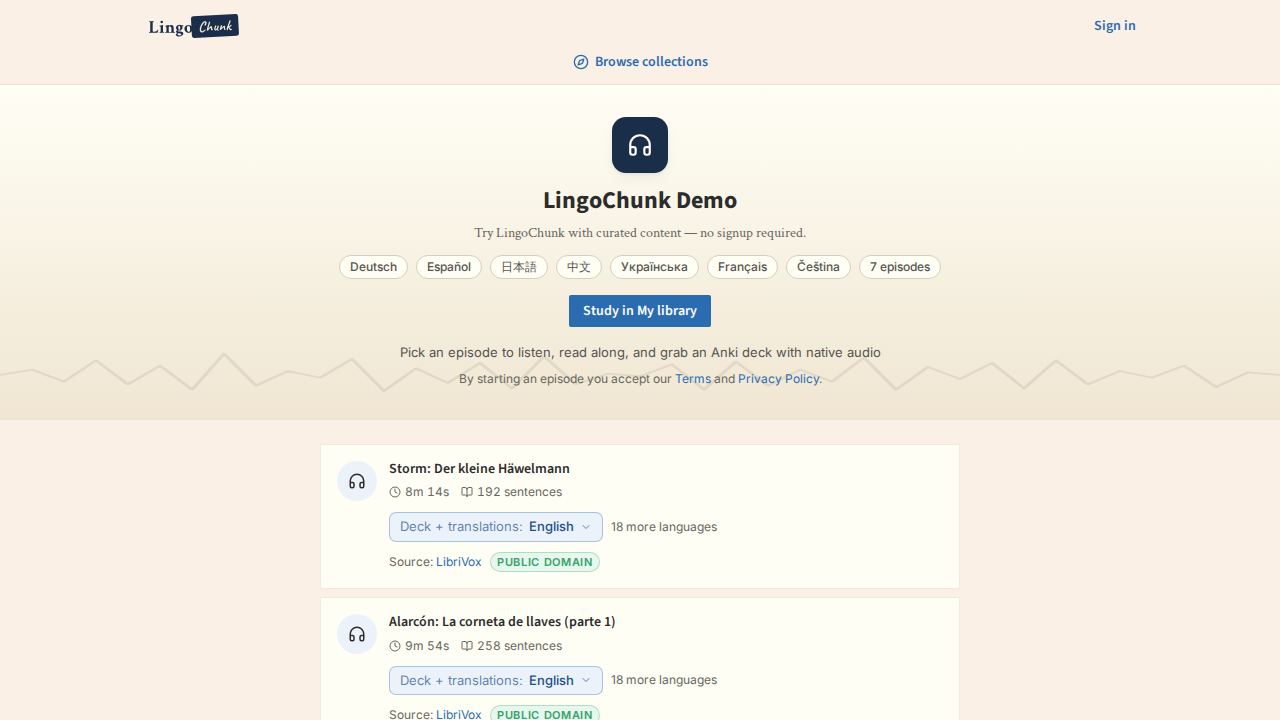 Turn native language audio into flashcar 1