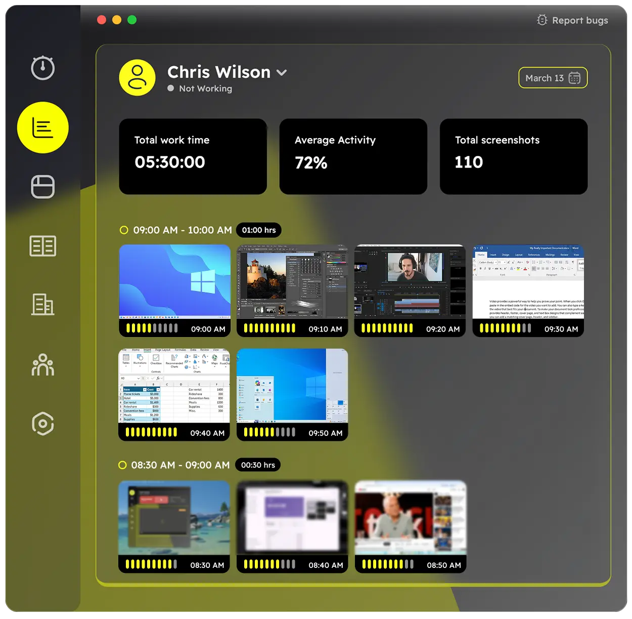 Taligar App Interface