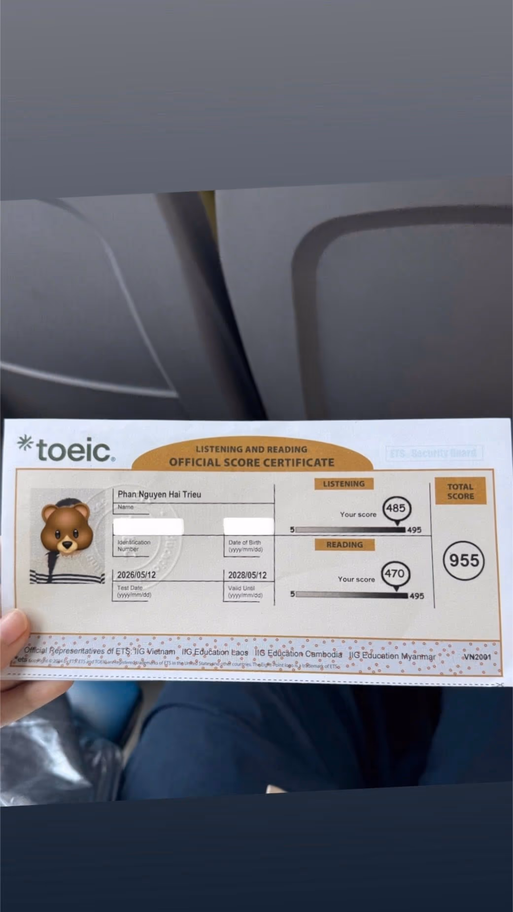 HẢI TRIỀU score certificate