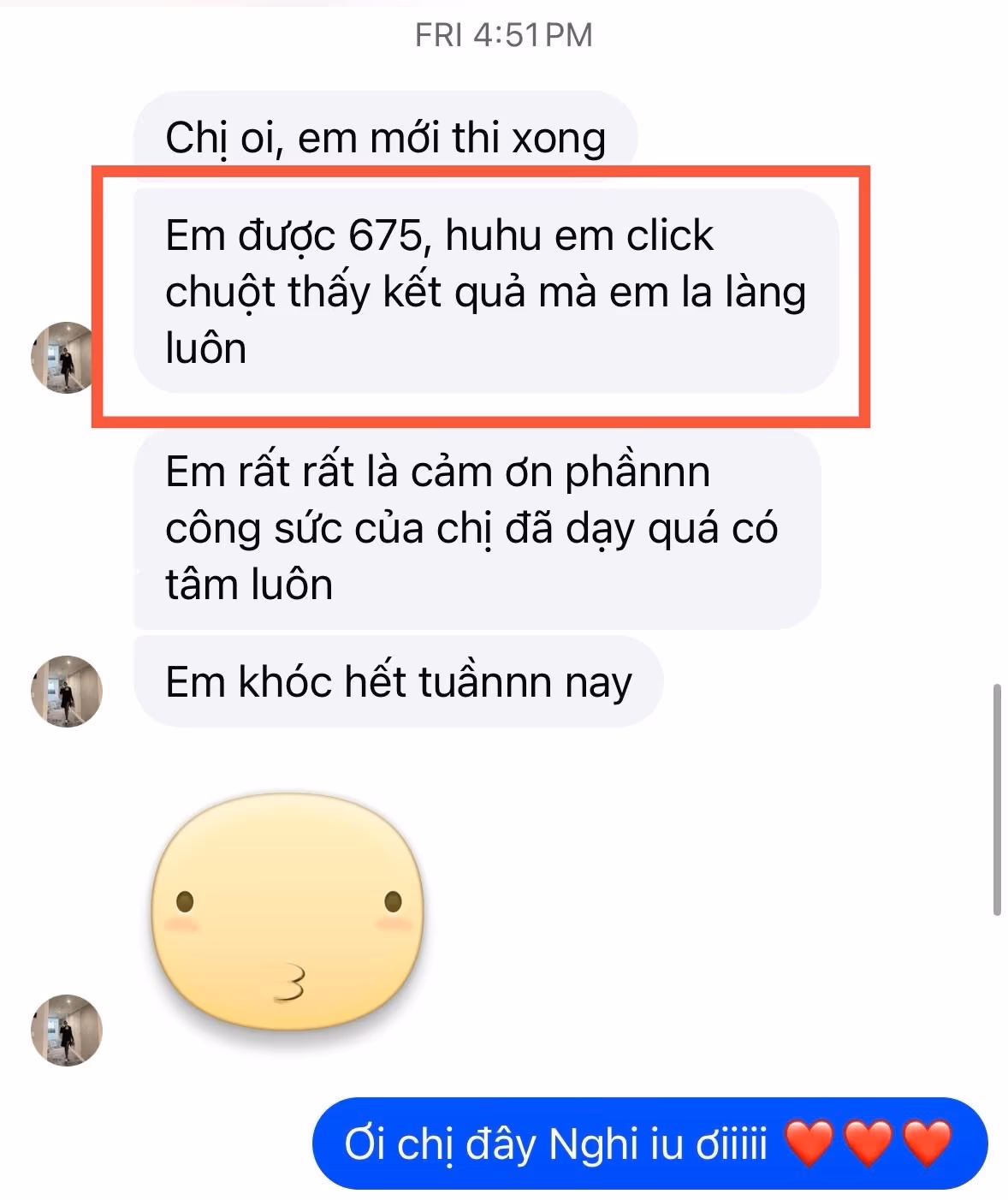 TUỆ NGHI score certificate