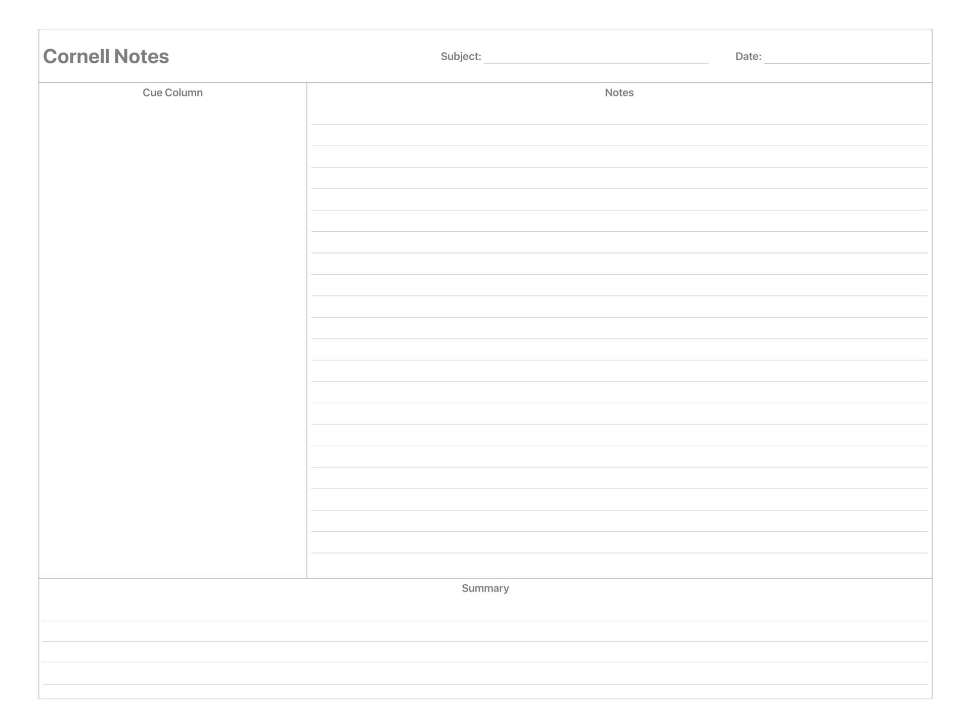 Cornell Notes
