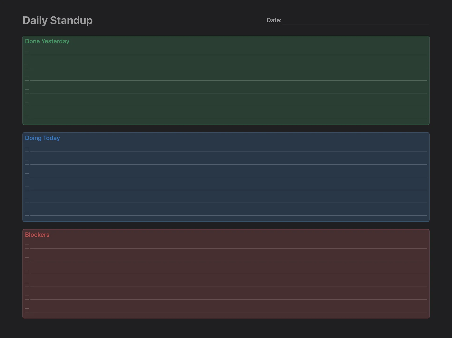 Daily Standup Notes (screenshot 2)