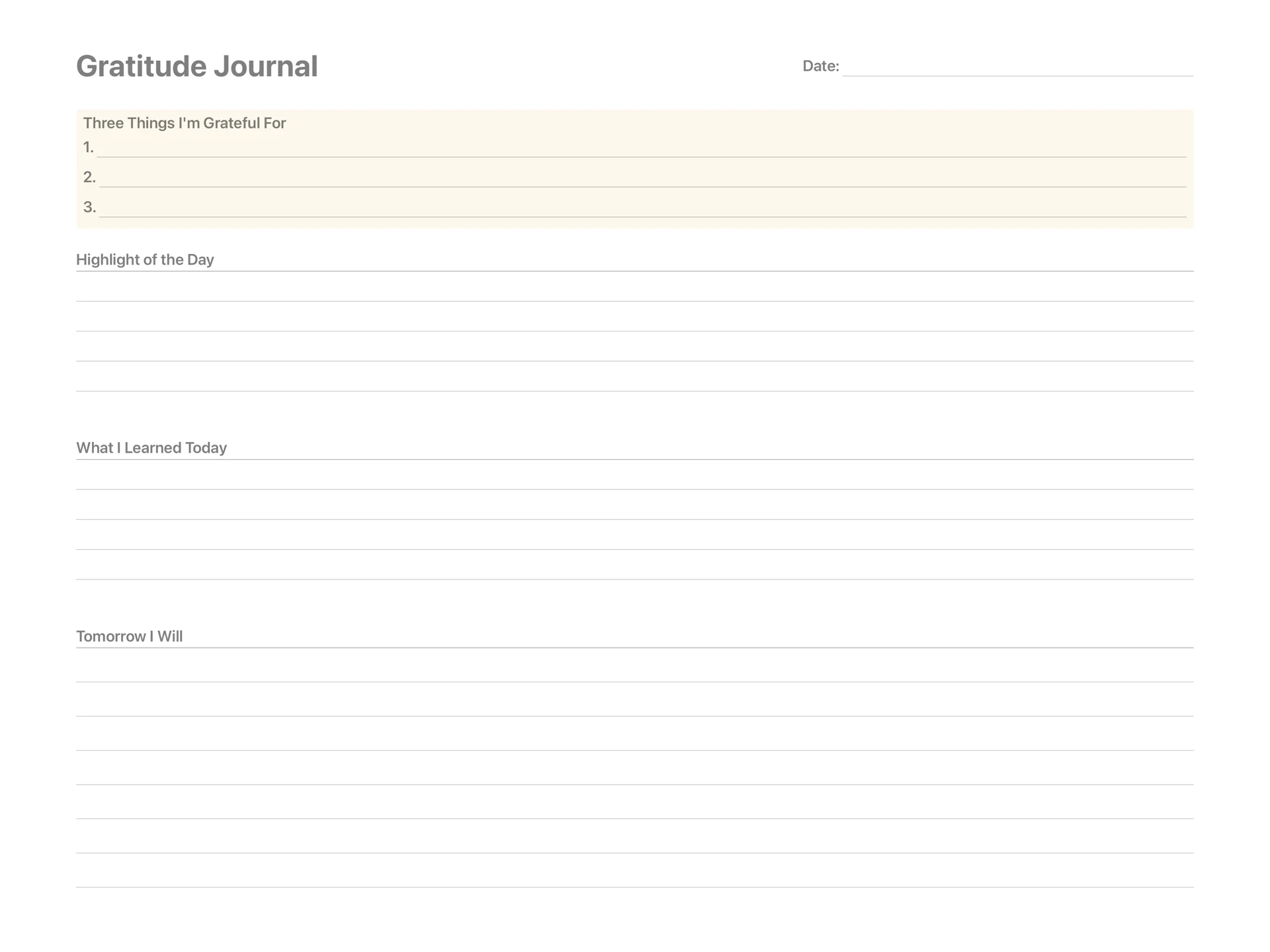 Gratitude Journal