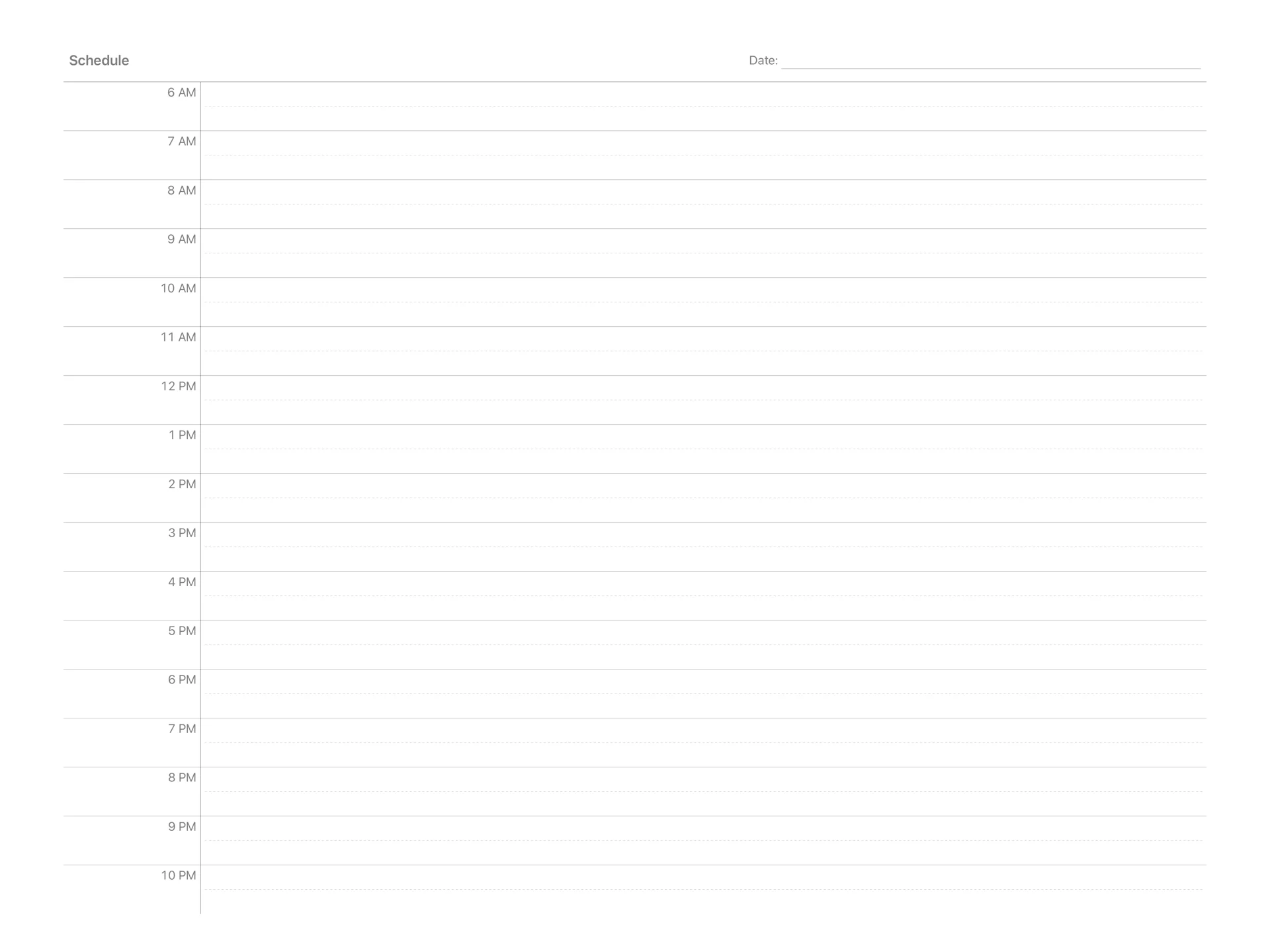 Hourly Schedule