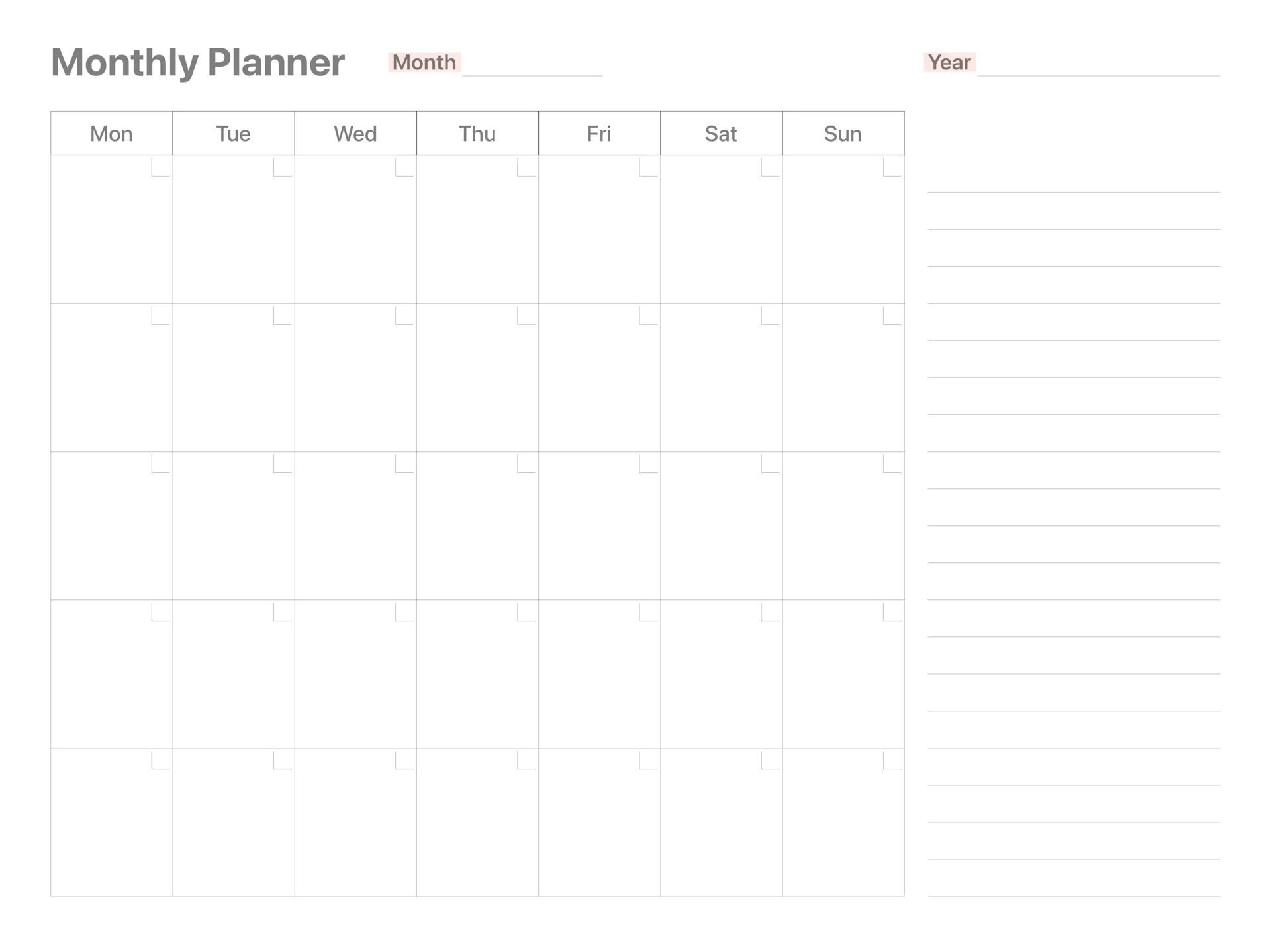 Monthly Planner