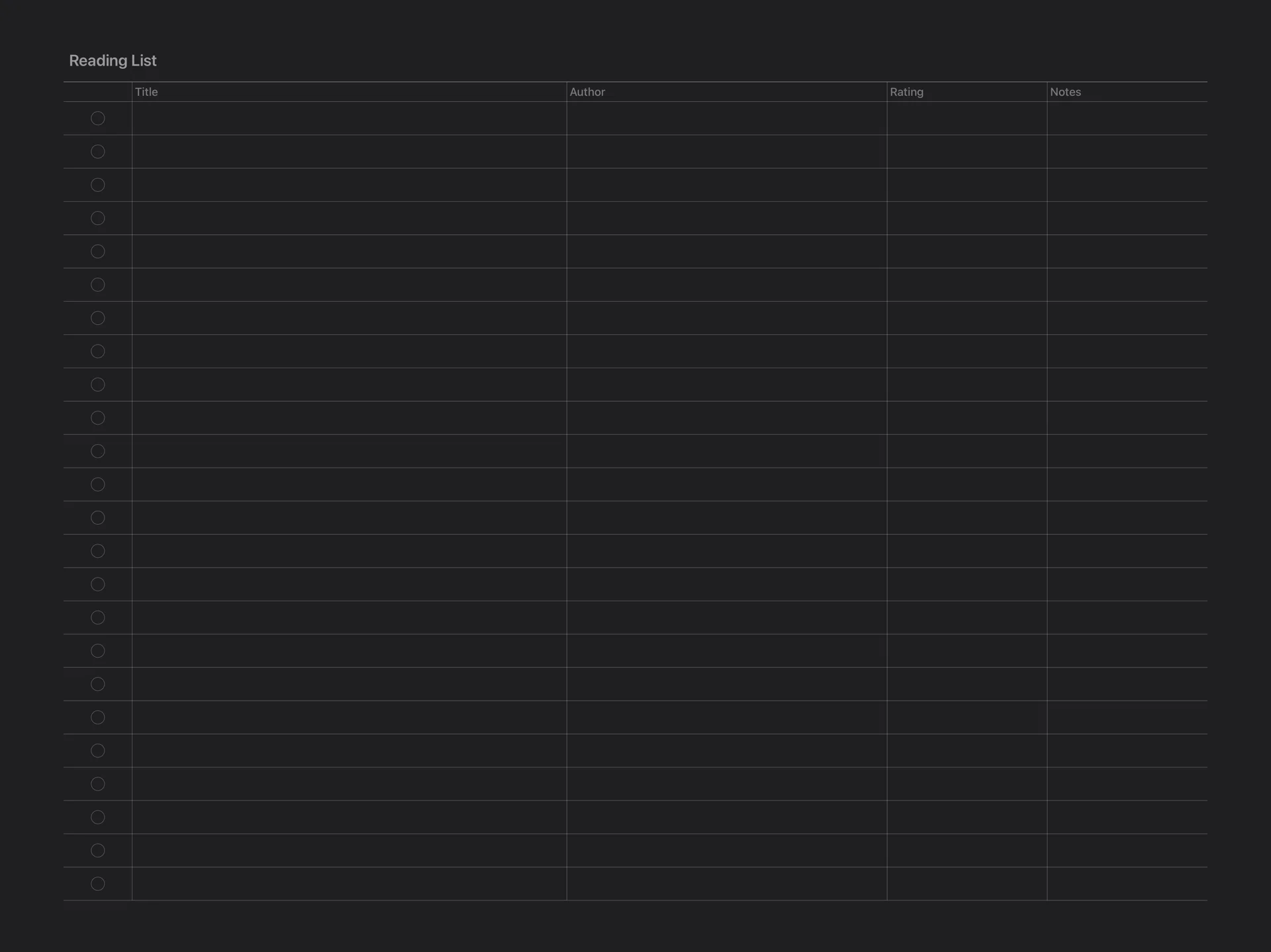 Reading List (screenshot 2)
