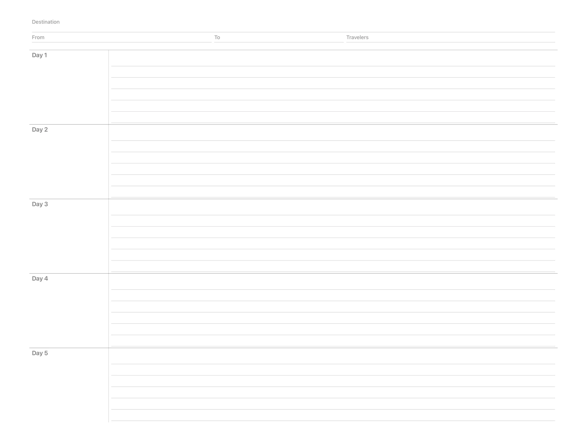 Travel Itinerary