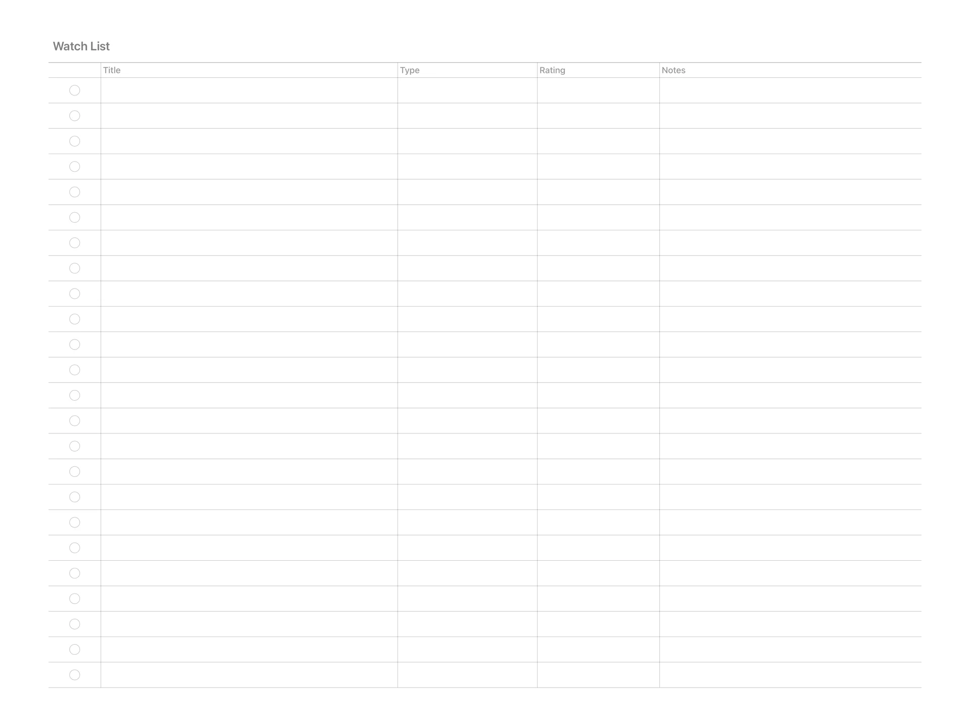 Watch List