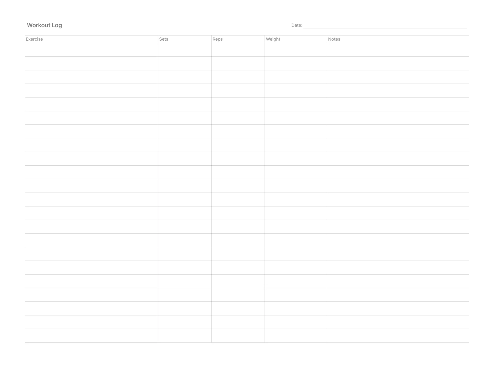 Workout Log