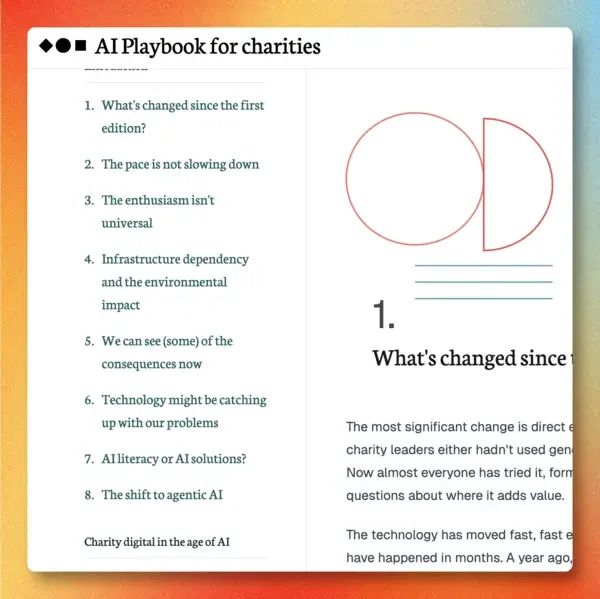 AI Playbook for Charities: a screenshot