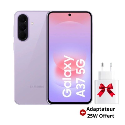 Smartphone Samsung Galaxy A37 5G disponible sur mtsplus.tn: couleur Lavendar