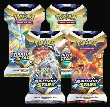 Sword & Shield: Brilliant Stars Sleeved Booster Pack (4-Pack Bundle)