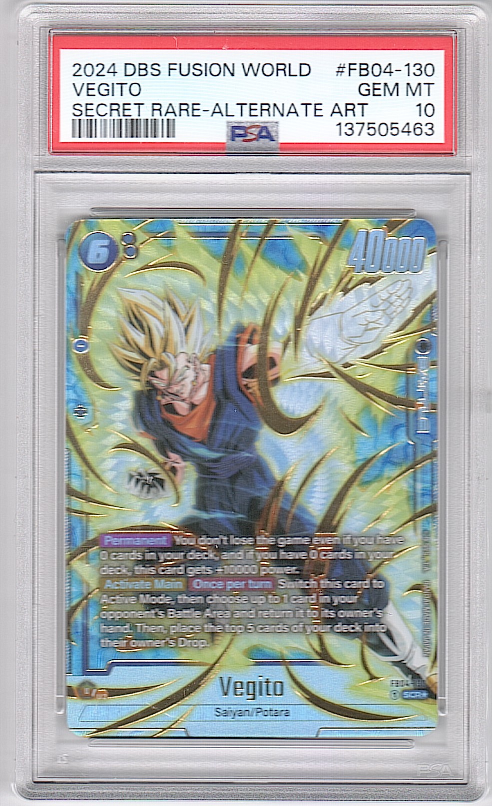 Vegito FB04-130 (Alternate Art) [PSA 10]