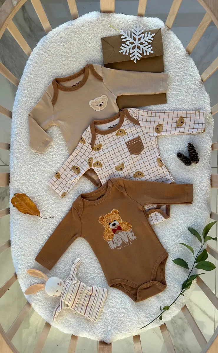 Ayıcık Temalı Üçlü Body