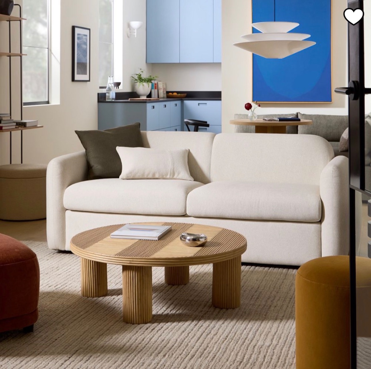 Sofa west elm 2 plazas color beige
