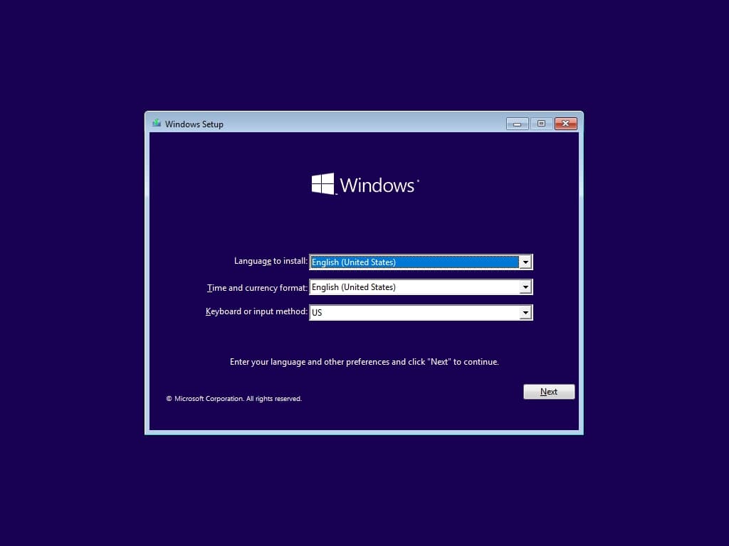 Windows 10 Live CD Installer