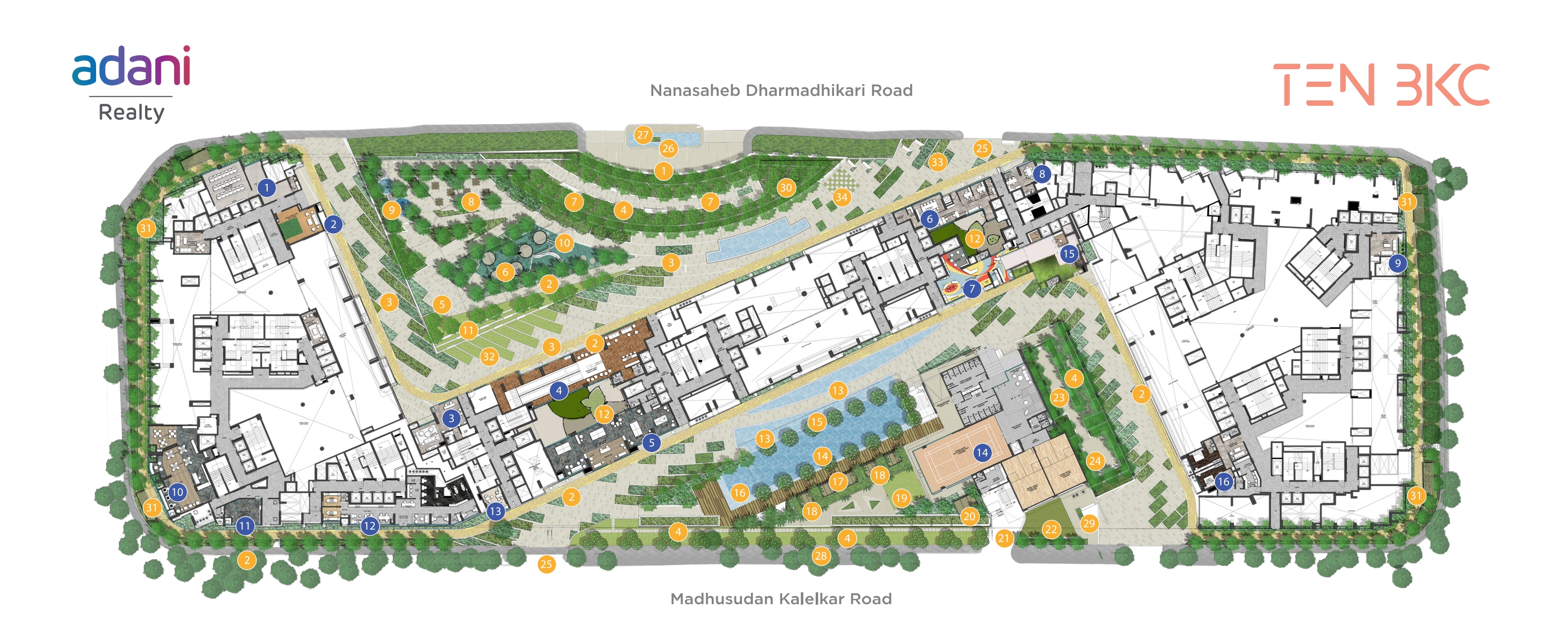 Adani TEN BKC master floor plan