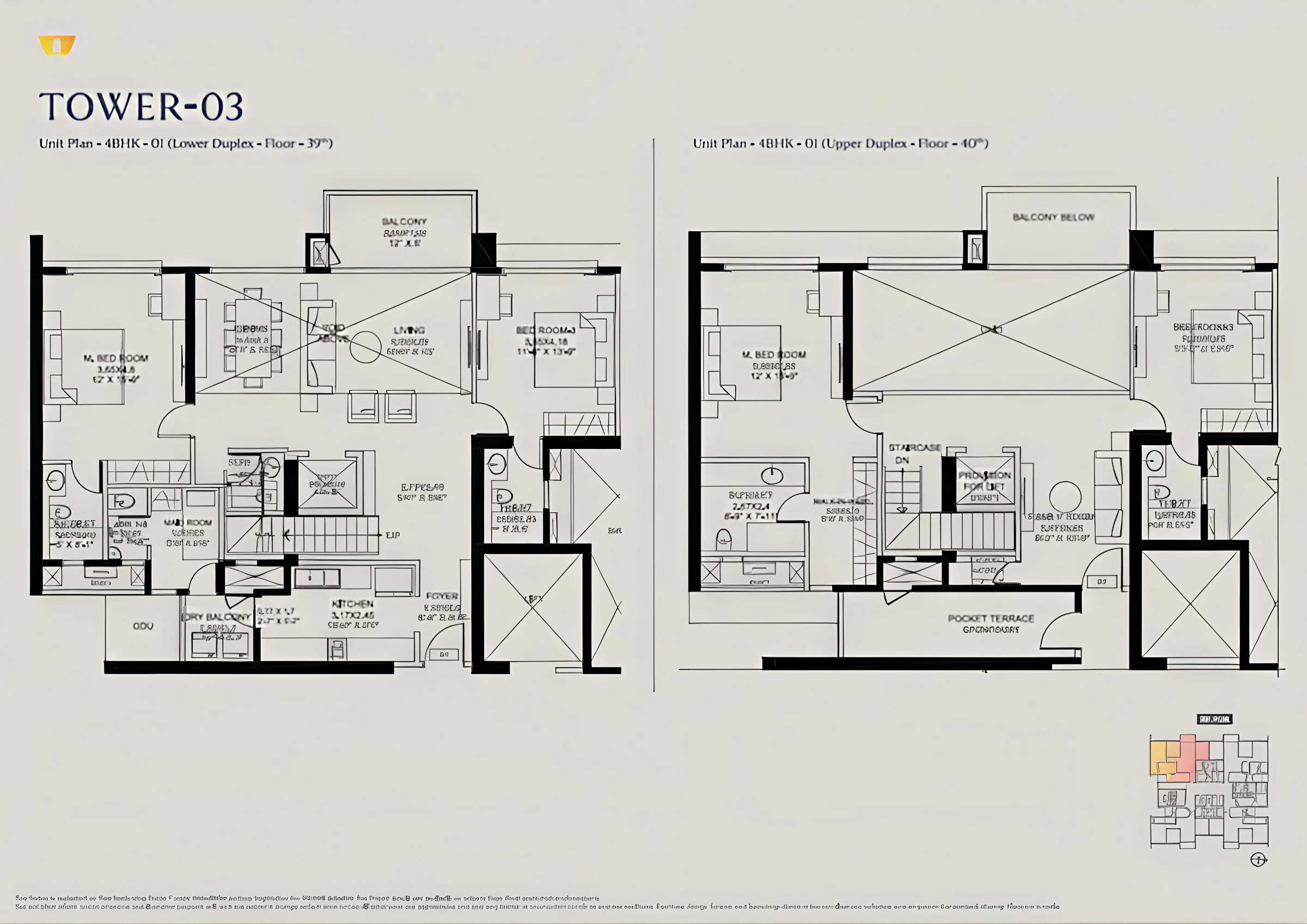 4 BHK floor plan of DLF The Westpark Phase 1