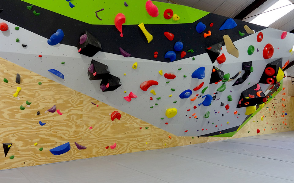 Vista general del muro de boulder