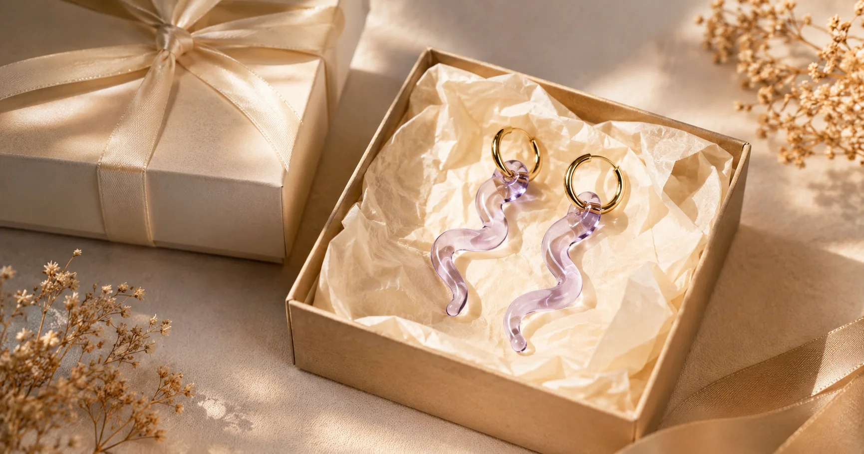 Handmade blown glass earrings — color and texture detail