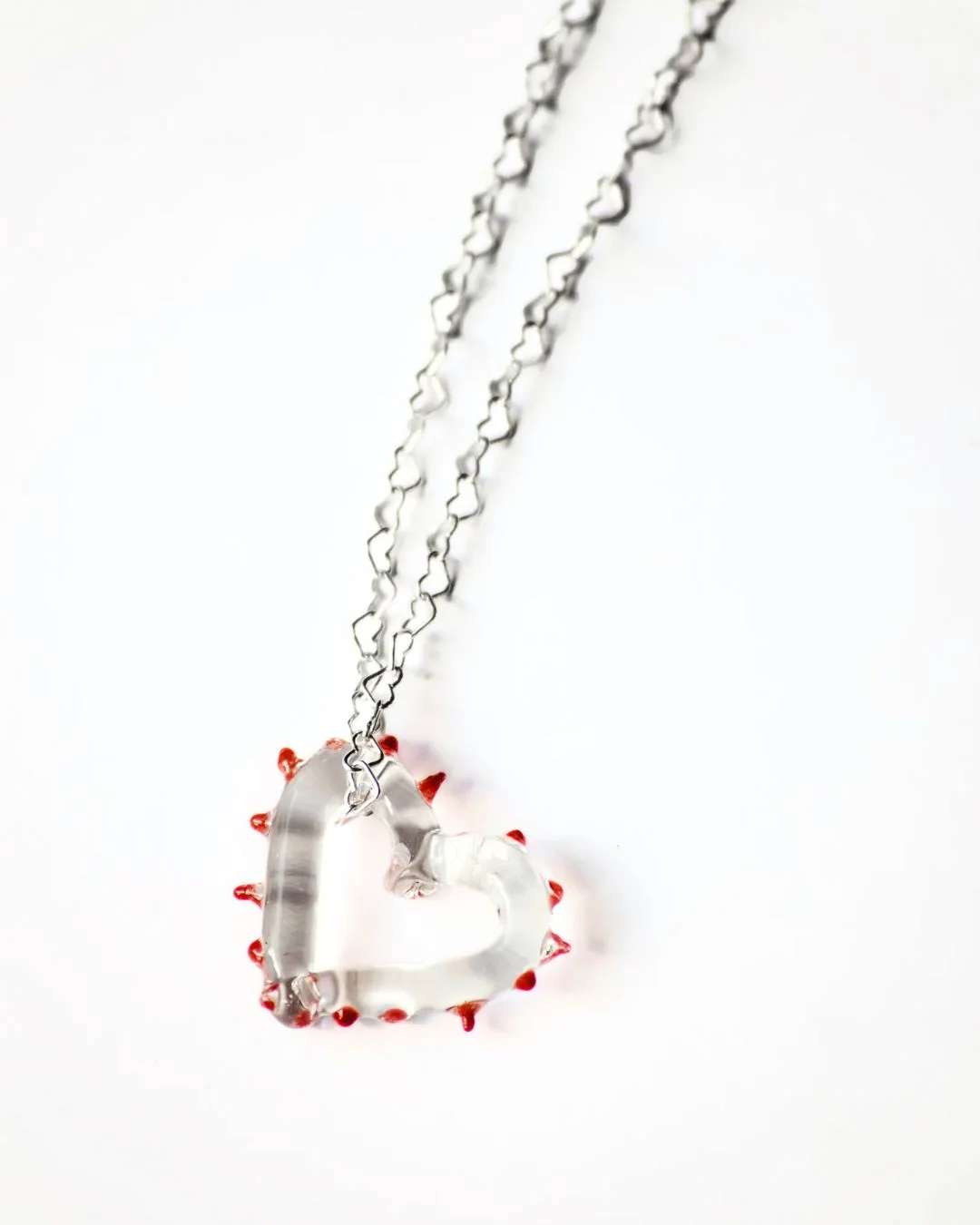 Corazon Pequeño  Transparente / Puntos Rojos