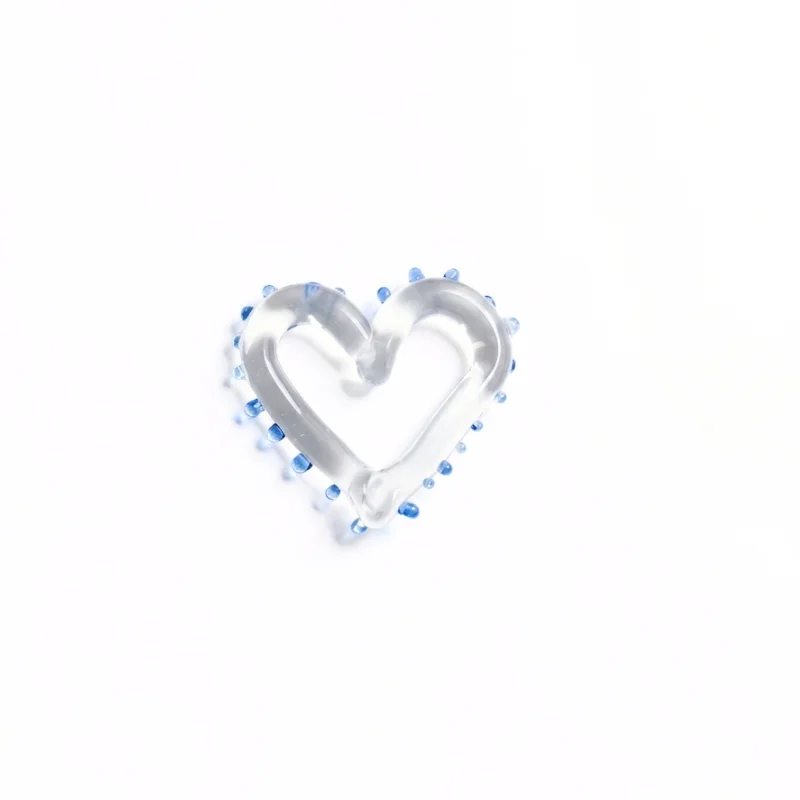 Corazon Pequeño  Transparente Puntos azul
