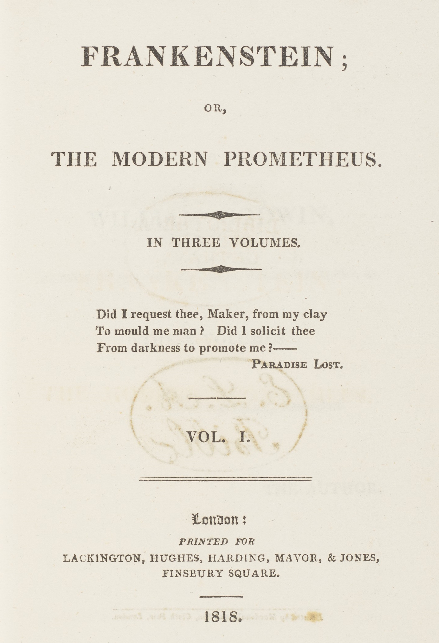 Frankenstein Novel