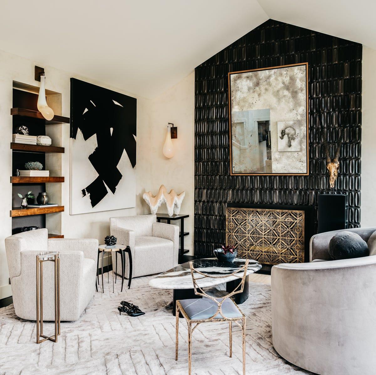 A room with a fireplace and a couch

AI-generated content may be incorrect.