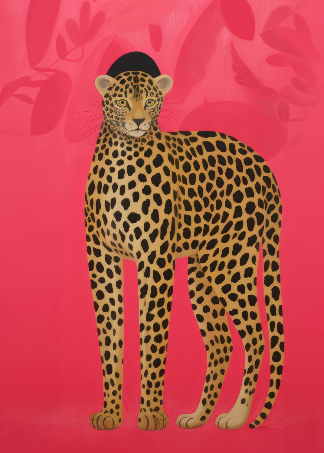 Cheetah In Pink Forest