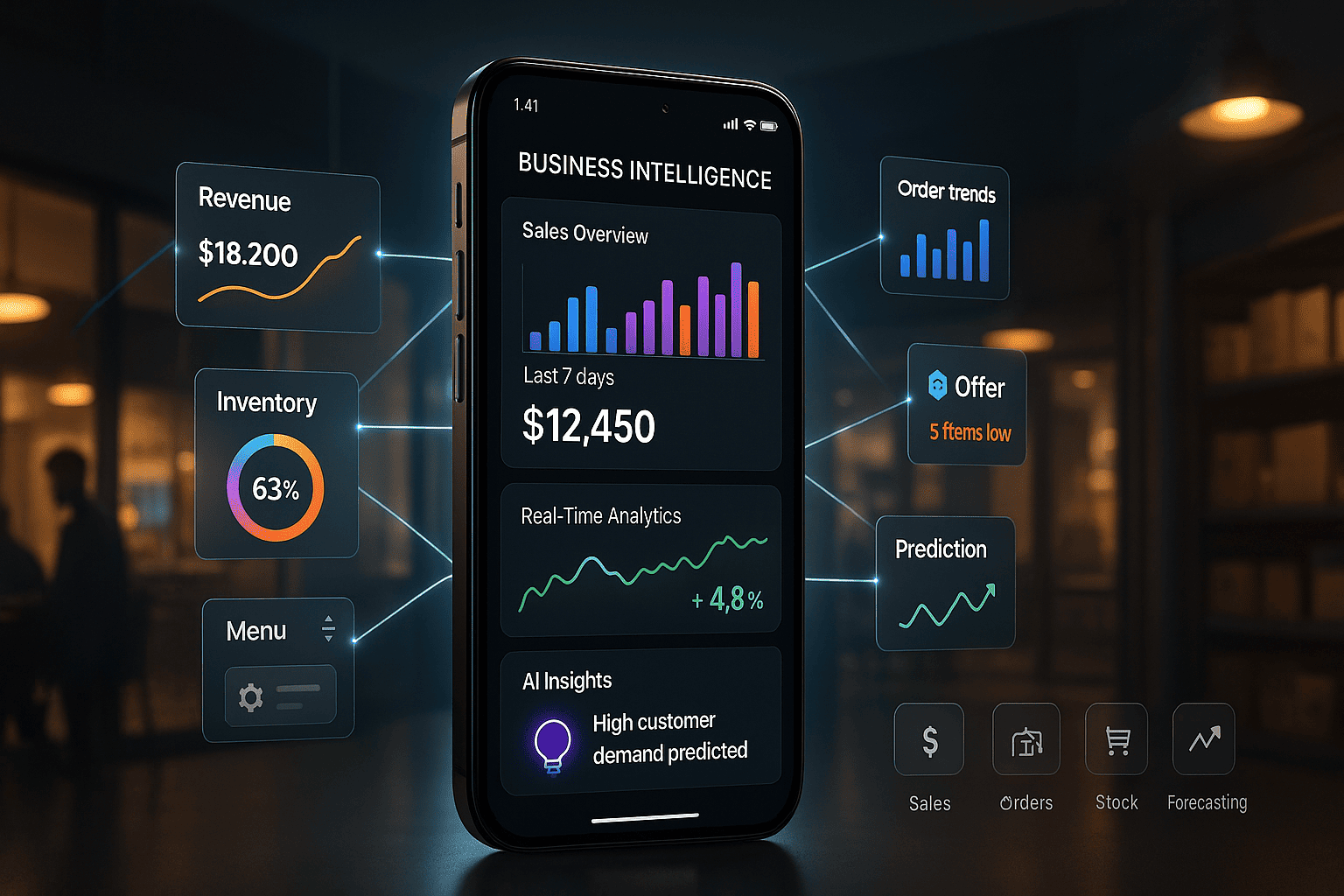 Abacus Business Intelligence App – Real-Time Sales, Stock & Outlet Insights Powered by AI