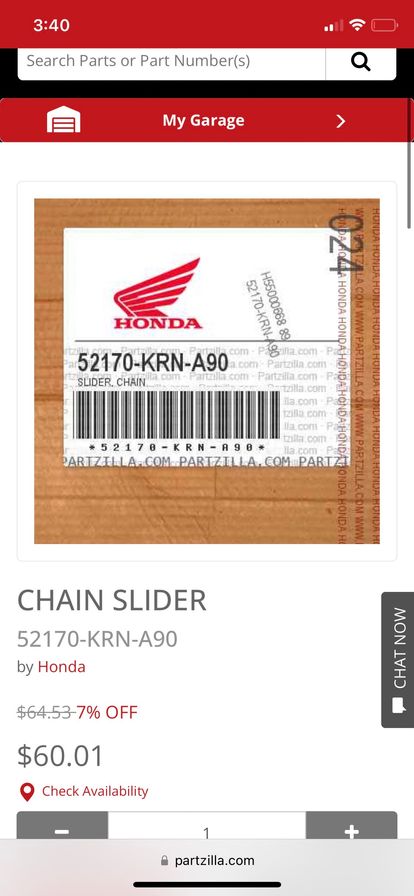 Oem Honda Chain Slider 15-17