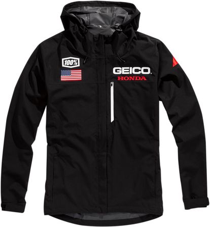 100% Geico Honda Kappa Hooded Team Jacket - Black / Medium